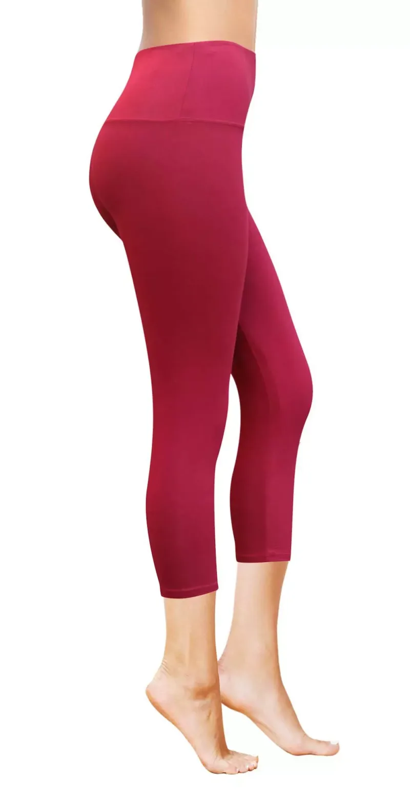 Marsala High Waisted Capri Leggings