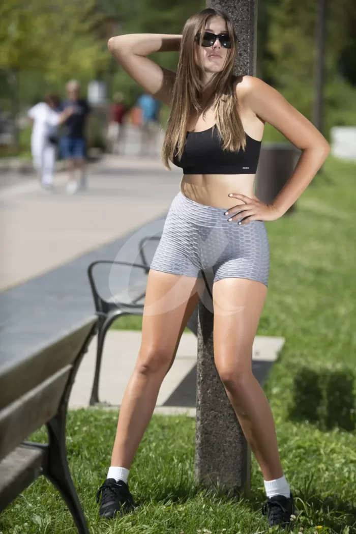 Grey Tiktok Booty Lift Shorts for Women
