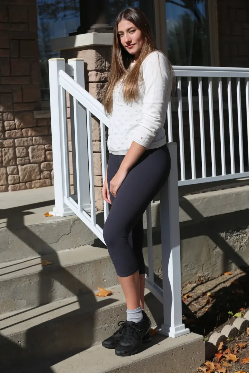 Charcoal Grey High Waisted Capri Leggings