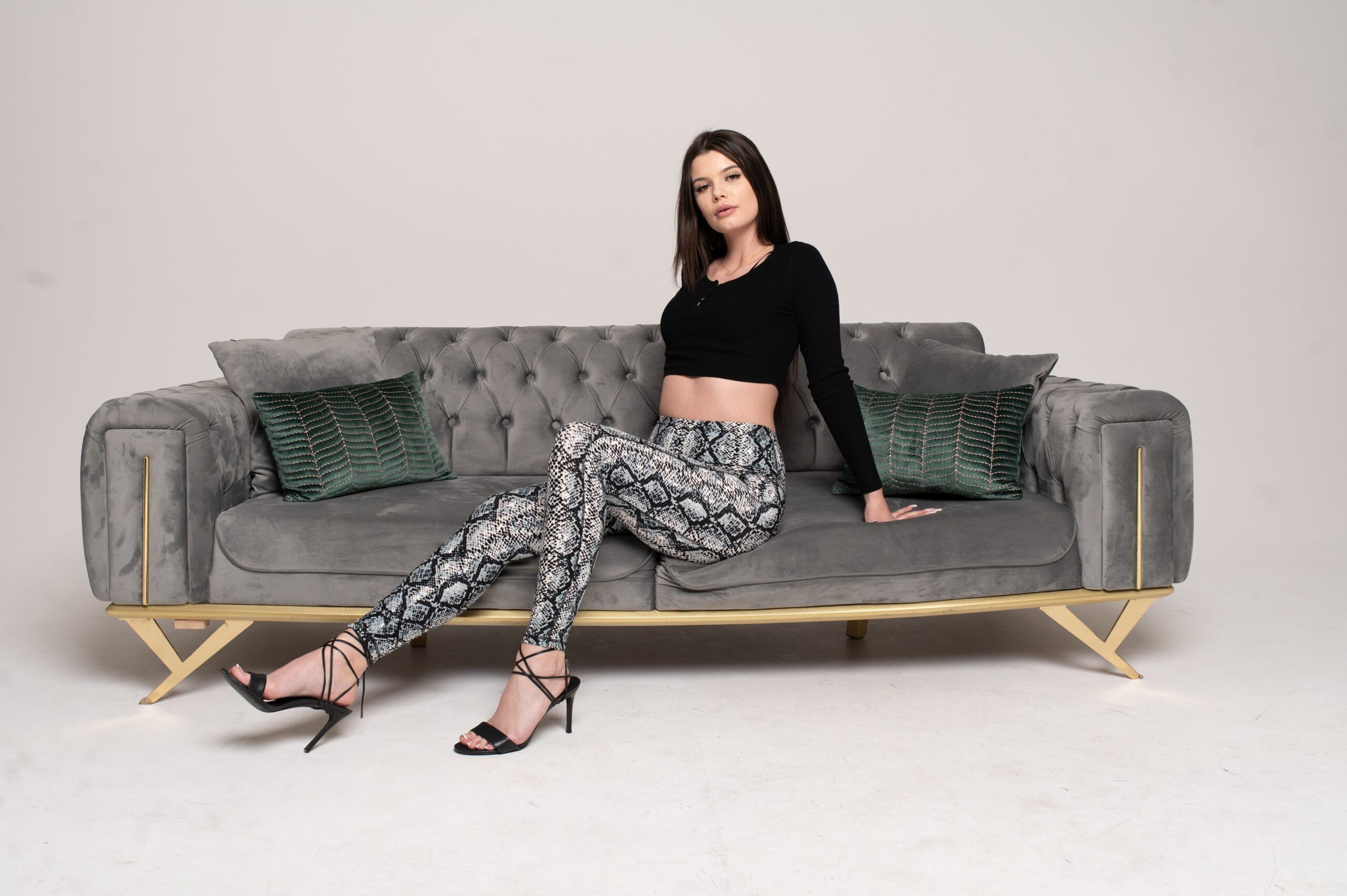 Snake Print High Waisted Leggings for Women